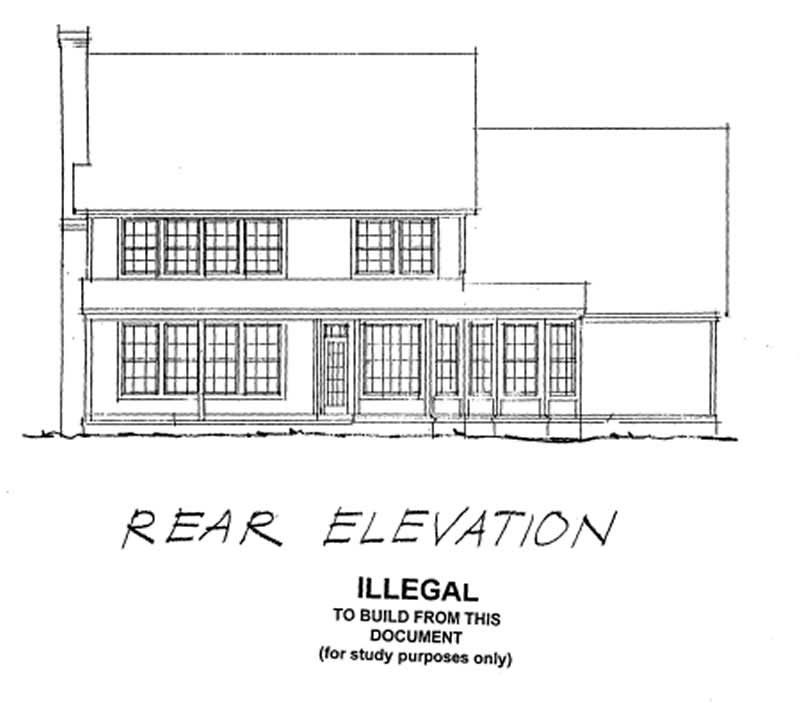 Home Plan Rear Elevation of this 4-Bedroom,2888 Sq Ft Plan -178-1134