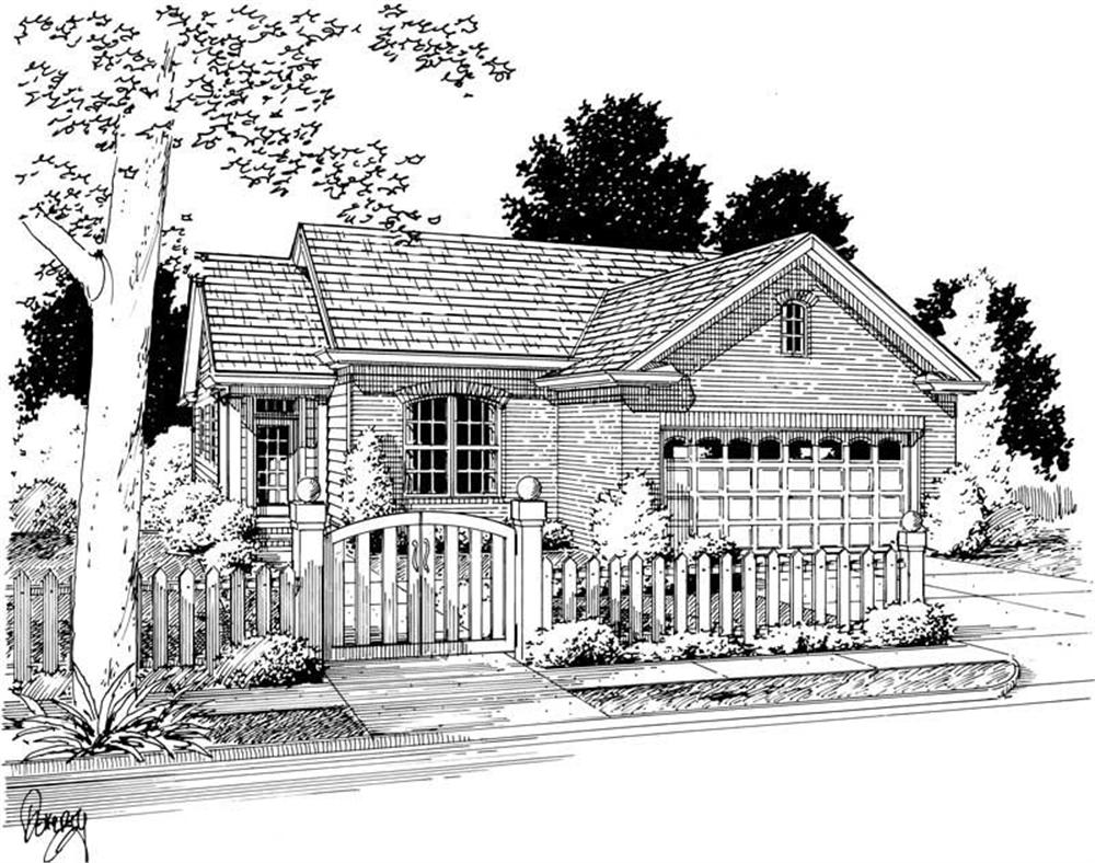 Front elevation of Small House Plans home (ThePlanCollection: House Plan #178-1135)