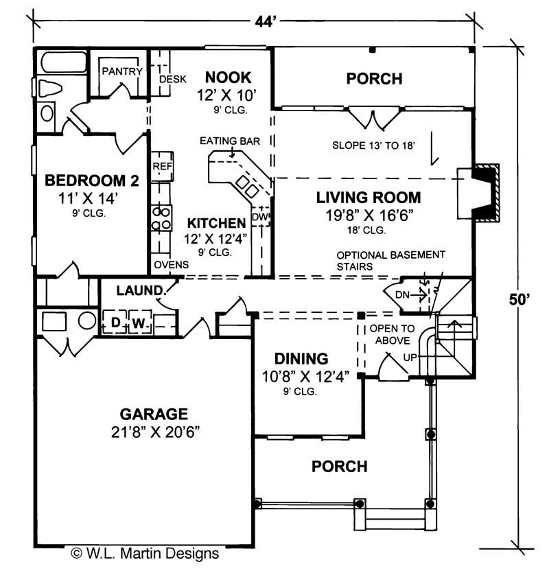 Floor Plan First Story of Country Plan #178-1138