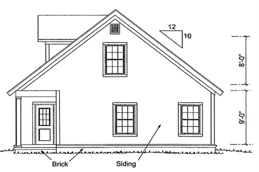 Home Plan Rear Elevation of this 3-Bedroom,1683 Sq Ft Plan -178-1144