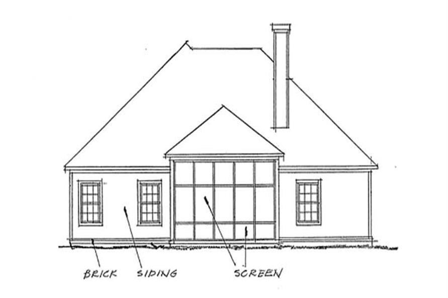 Home Plan Rear Elevation of this 3-Bedroom,1692 Sq Ft Plan -178-1150