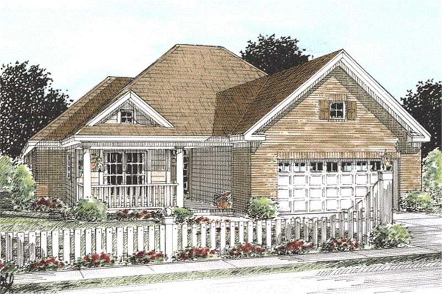 Front elevation of Ranch home (ThePlanCollection: House Plan #178-1152)