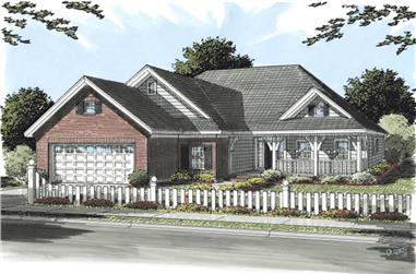 3-Bedroom, 1416 Sq Ft Country Home Plan - 178-1154 - Main Exterior