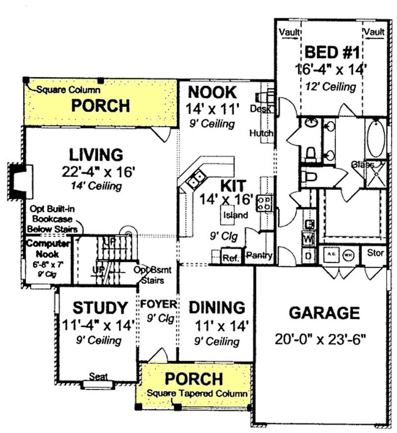 Floor Plan First Story of Cape Cod Plan #178-1156