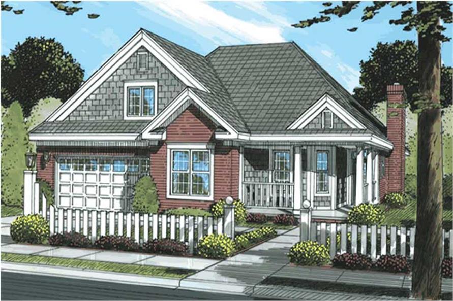 Front elevation of Country home (ThePlanCollection: House Plan #178-1163)