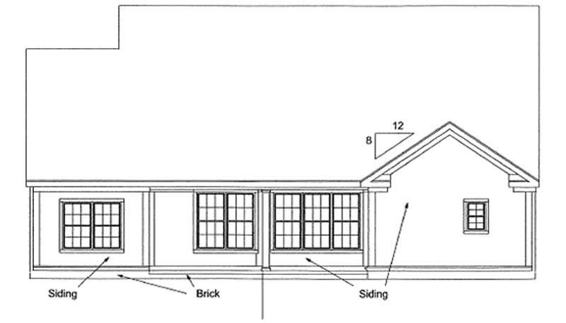 Home Plan Rear Elevation of this 3-Bedroom,1807 Sq Ft Plan -178-1168