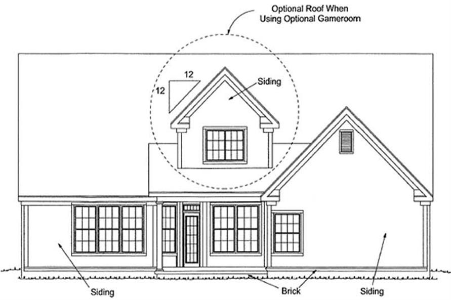 Home Plan Rear Elevation of this 4-Bedroom,2809 Sq Ft Plan -178-1171