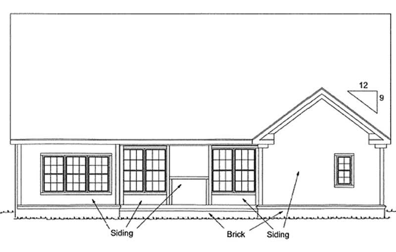 Home Plan Rear Elevation of this 3-Bedroom,2171 Sq Ft Plan -178-1172