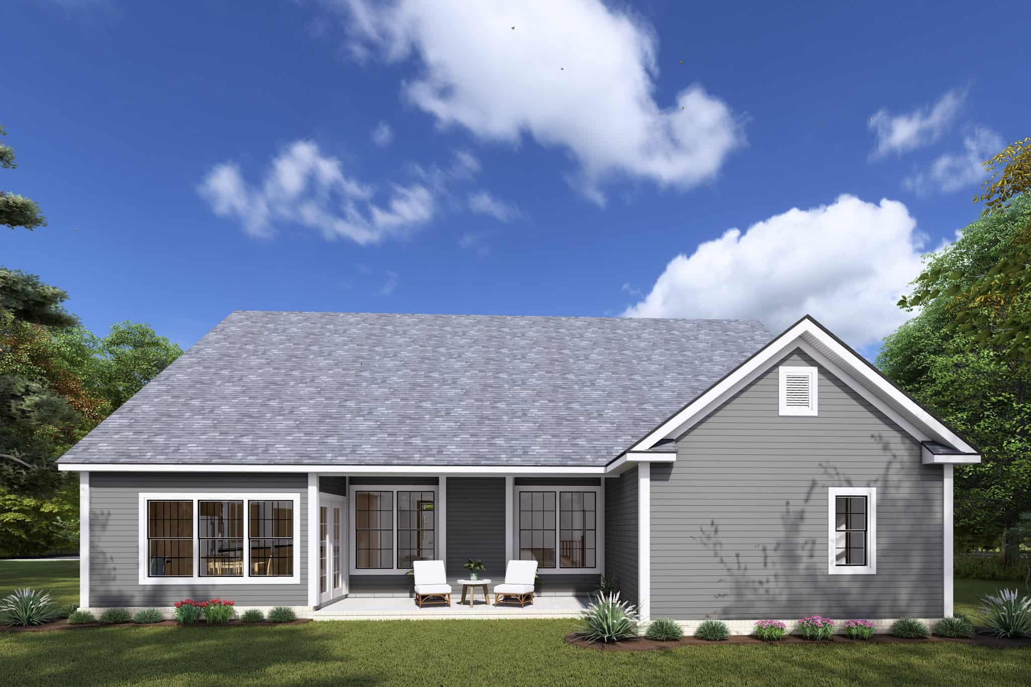 Rear View of this 3-Bedroom,2171 Sq Ft Plan -178-1172