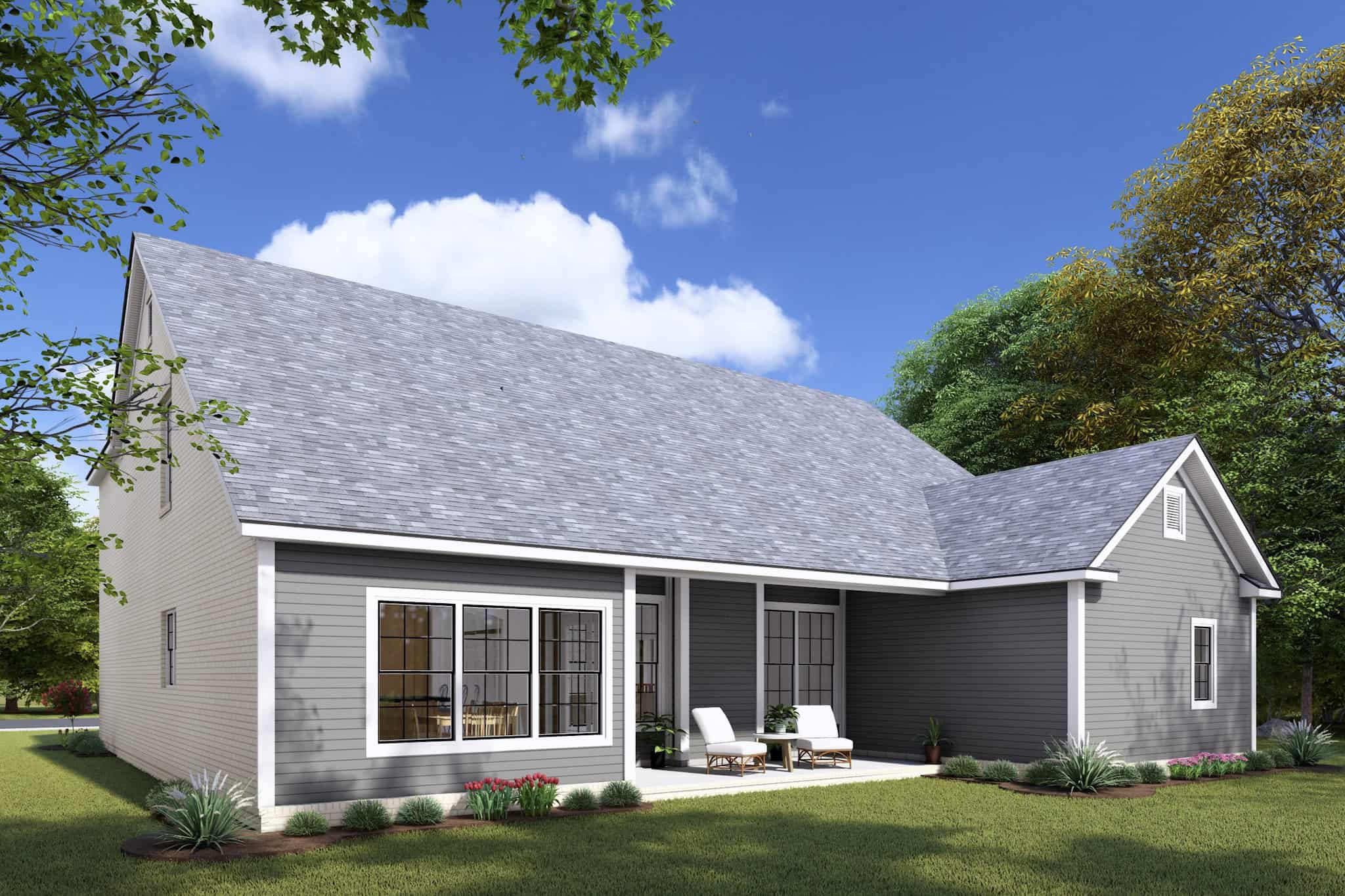 Rear View of this 3-Bedroom,2171 Sq Ft Plan -178-1172