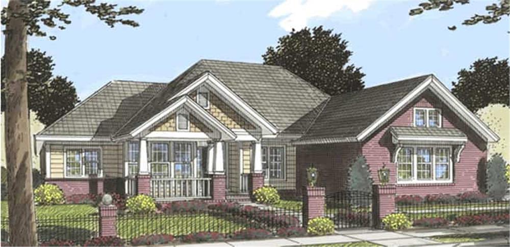 Front elevation of Country home (ThePlanCollection: House Plan #178-1173)
