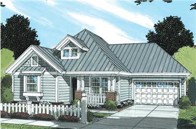 3-Bedroom, 1376 Sq Ft Country House Plan - 178-1177 - Front Exterior