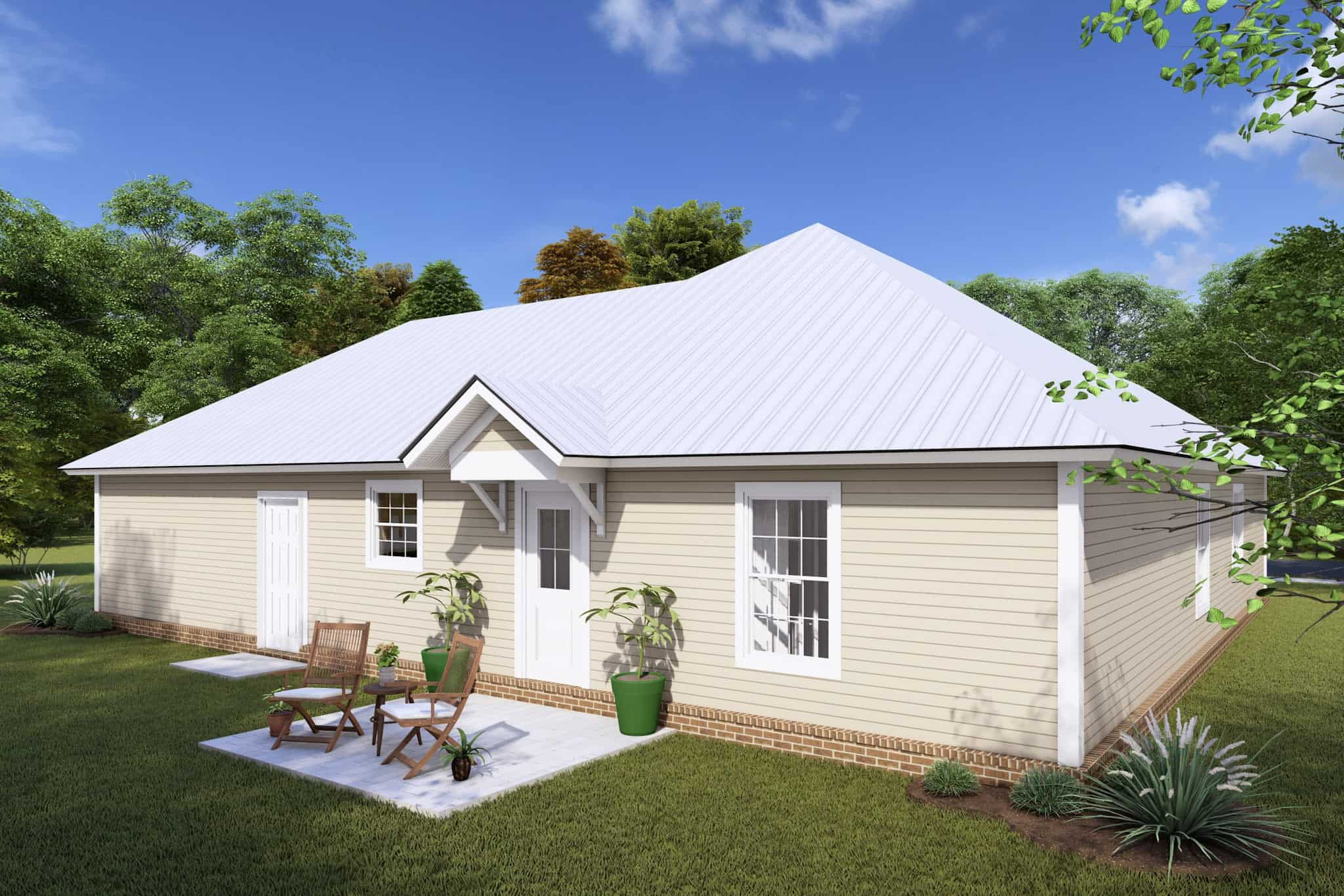 Rear View of this 3-Bedroom,1376 Sq Ft Plan -178-1177