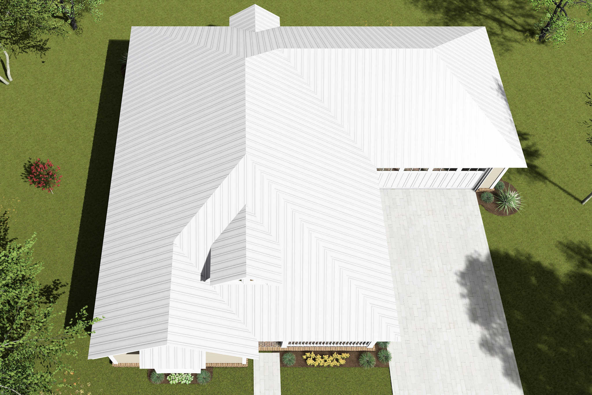 Aerial View of this 3-Bedroom,1376 Sq Ft Plan -178-1177