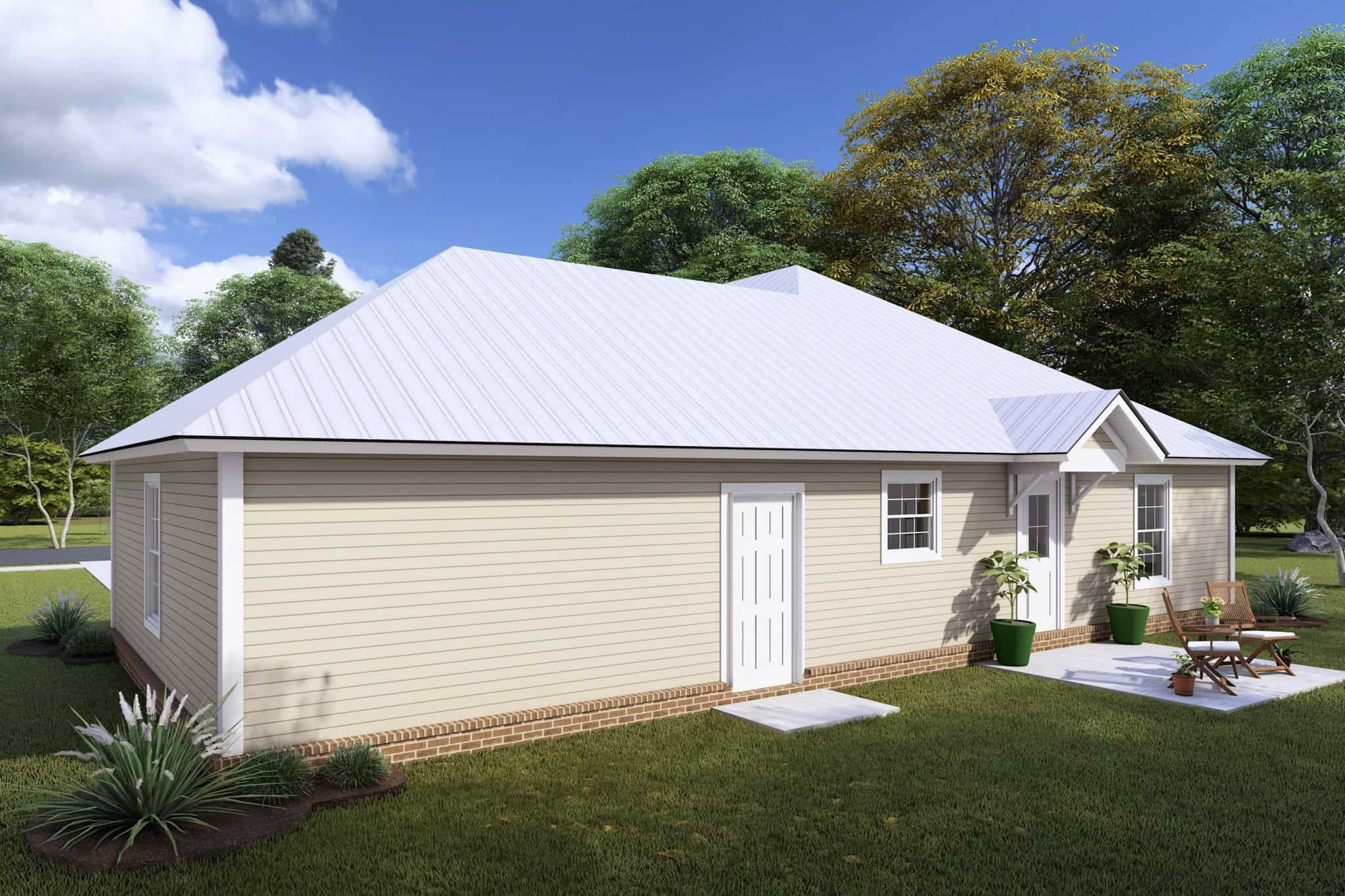 Rear View of this 3-Bedroom,1376 Sq Ft Plan -178-1177