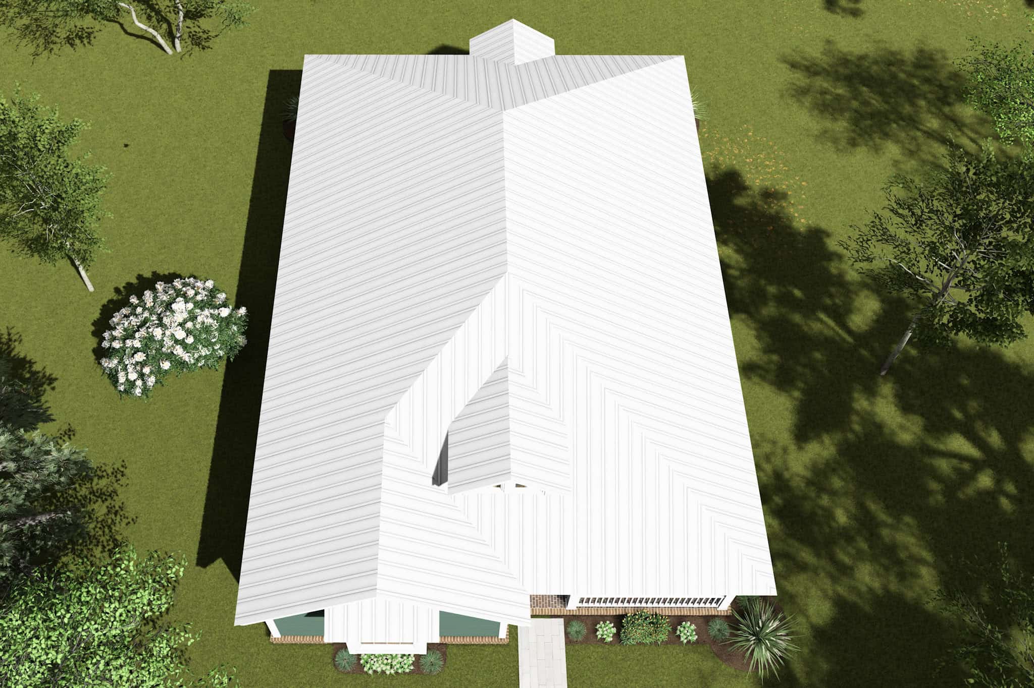 Aerial View of this 3-Bedroom,1376 Sq Ft Plan -178-1178