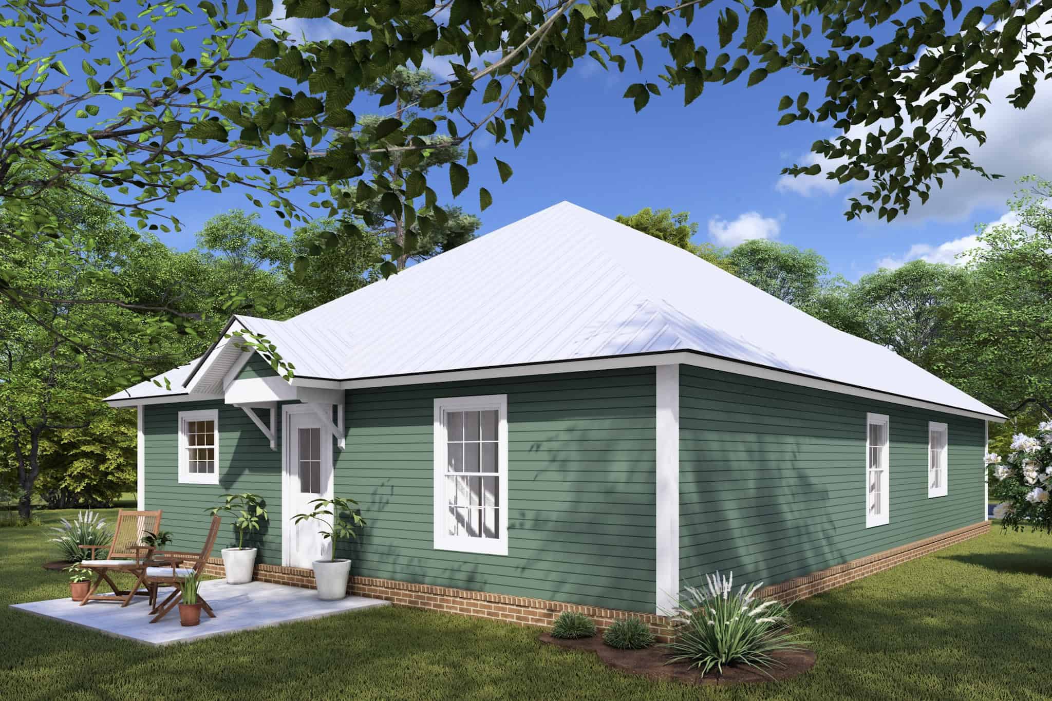 Rear View of this 3-Bedroom,1376 Sq Ft Plan -178-1178