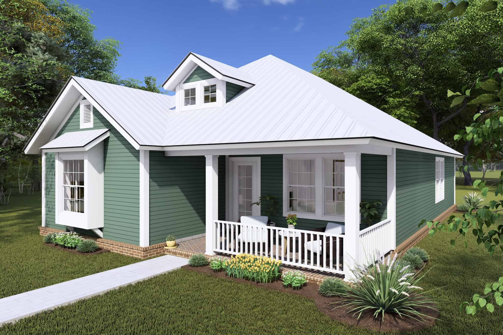 Right Side View of this 3-Bedroom,1376 Sq Ft Plan -178-1178