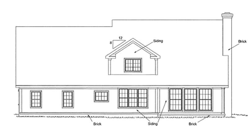 Home Plan Rear Elevation of this 4-Bedroom,3381 Sq Ft Plan -178-1183