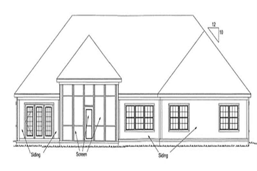 Home Plan Rear Elevation of this 4-Bedroom,2695 Sq Ft Plan -178-1184