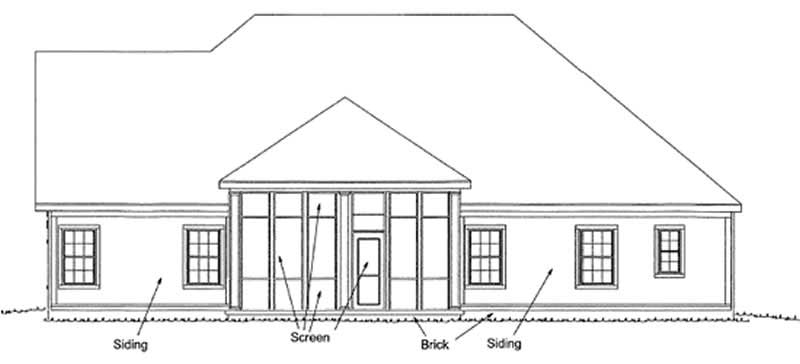 Home Plan Rear Elevation of this 3-Bedroom,2340 Sq Ft Plan -178-1185