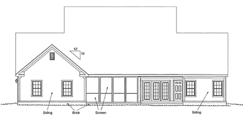 Home Plan Rear Elevation of this 3-Bedroom,2334 Sq Ft Plan -178-1186
