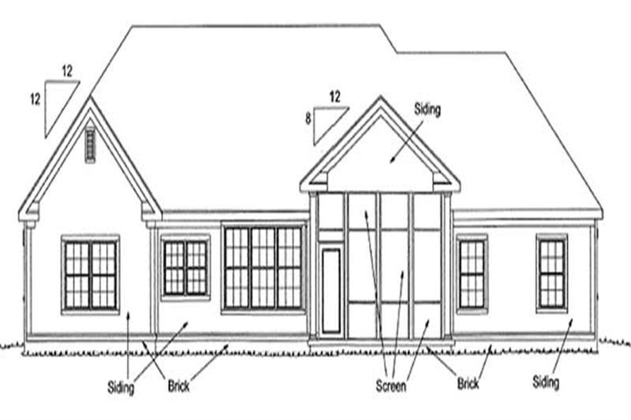 Home Plan Rear Elevation of this 4-Bedroom,2017 Sq Ft Plan -178-1188