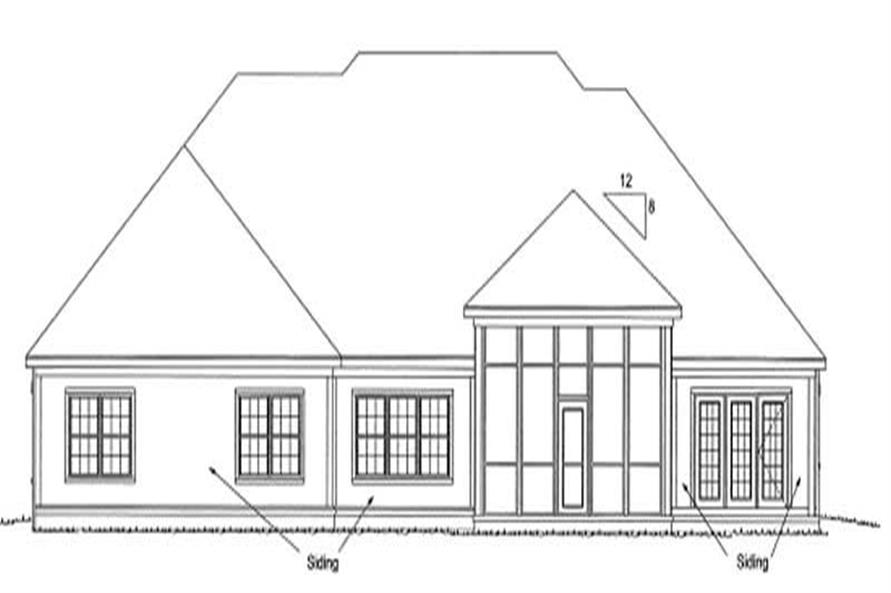 Home Plan Rear Elevation of this 4-Bedroom,2695 Sq Ft Plan -178-1193