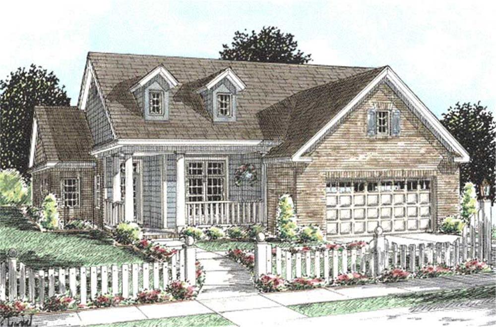 Front elevation of Cape Cod home (ThePlanCollection: House Plan #178-1199)