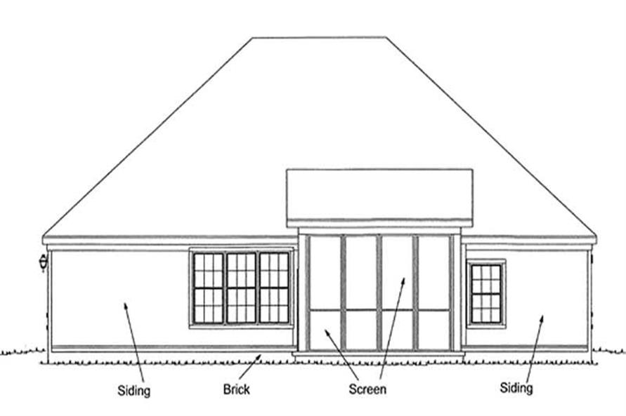 Home Plan Rear Elevation of this 3-Bedroom,2116 Sq Ft Plan -178-1203