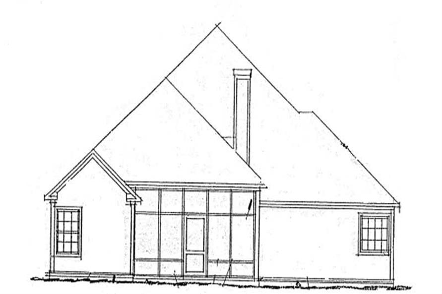 Home Plan Rear Elevation of this 3-Bedroom,2116 Sq Ft Plan -178-1205