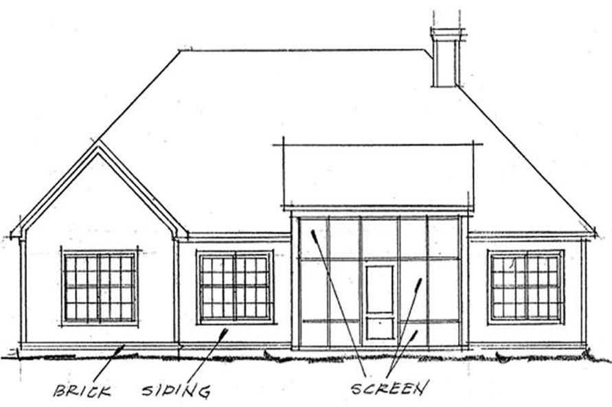 Home Plan Rear Elevation of this 3-Bedroom,1780 Sq Ft Plan -178-1207