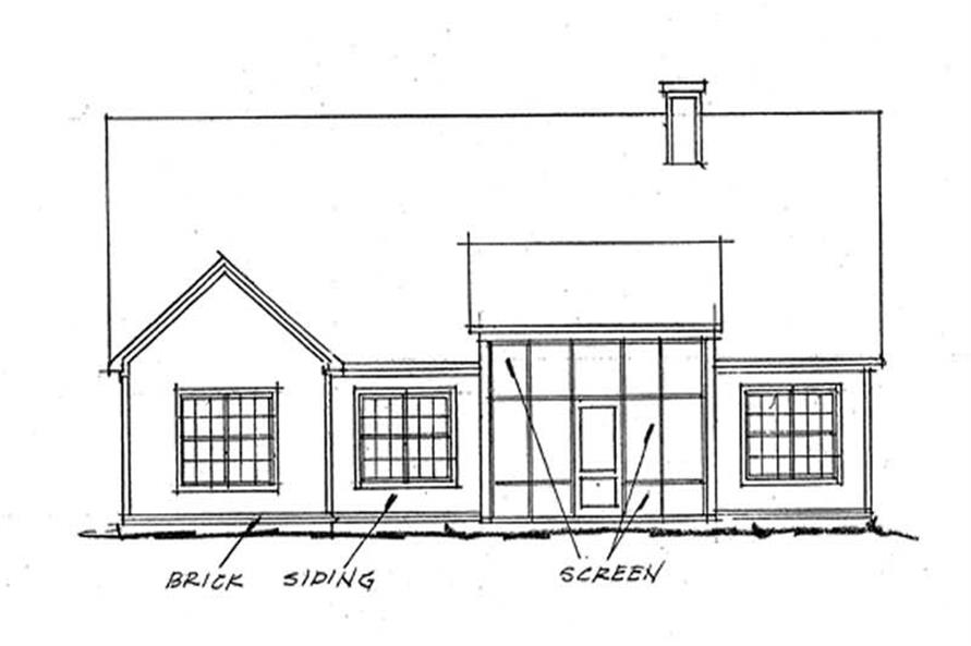 Home Plan Rear Elevation of this 3-Bedroom,1780 Sq Ft Plan -178-1210