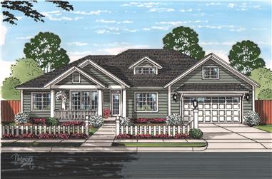 3-Bedroom, 1934 Sq Ft Ranch House Plan - 178-1215 - Front Exterior