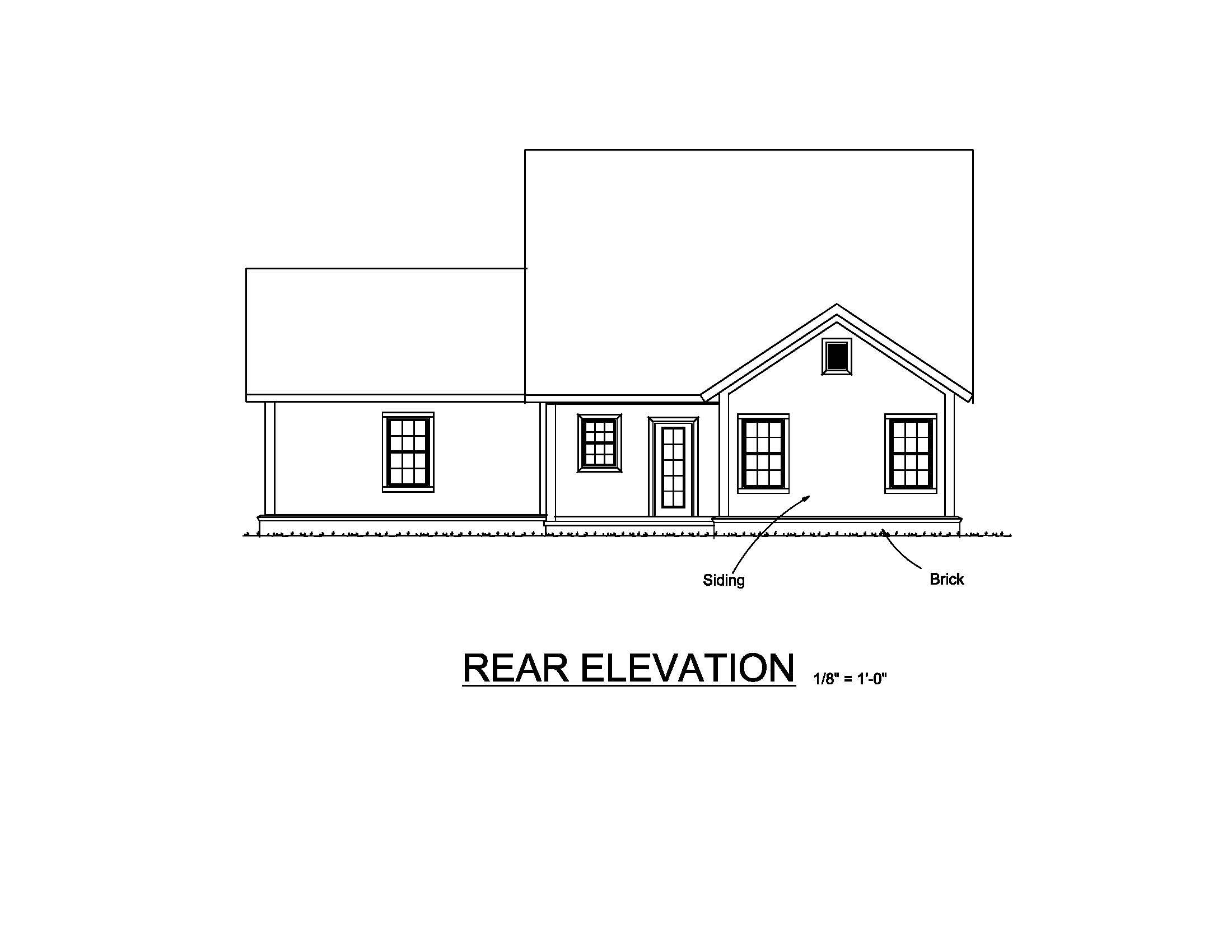 Home Plan Rear Elevation of this 4-Bedroom,2232 Sq Ft Plan -178-1219