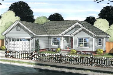 4-Bedroom, 1488 Sq Ft Cottage Home Plan - 178-1224 - Main Exterior