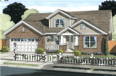 5-Bedroom, 2317 Sq Ft Cottage Home Plan - 178-1225 - Main Exterior