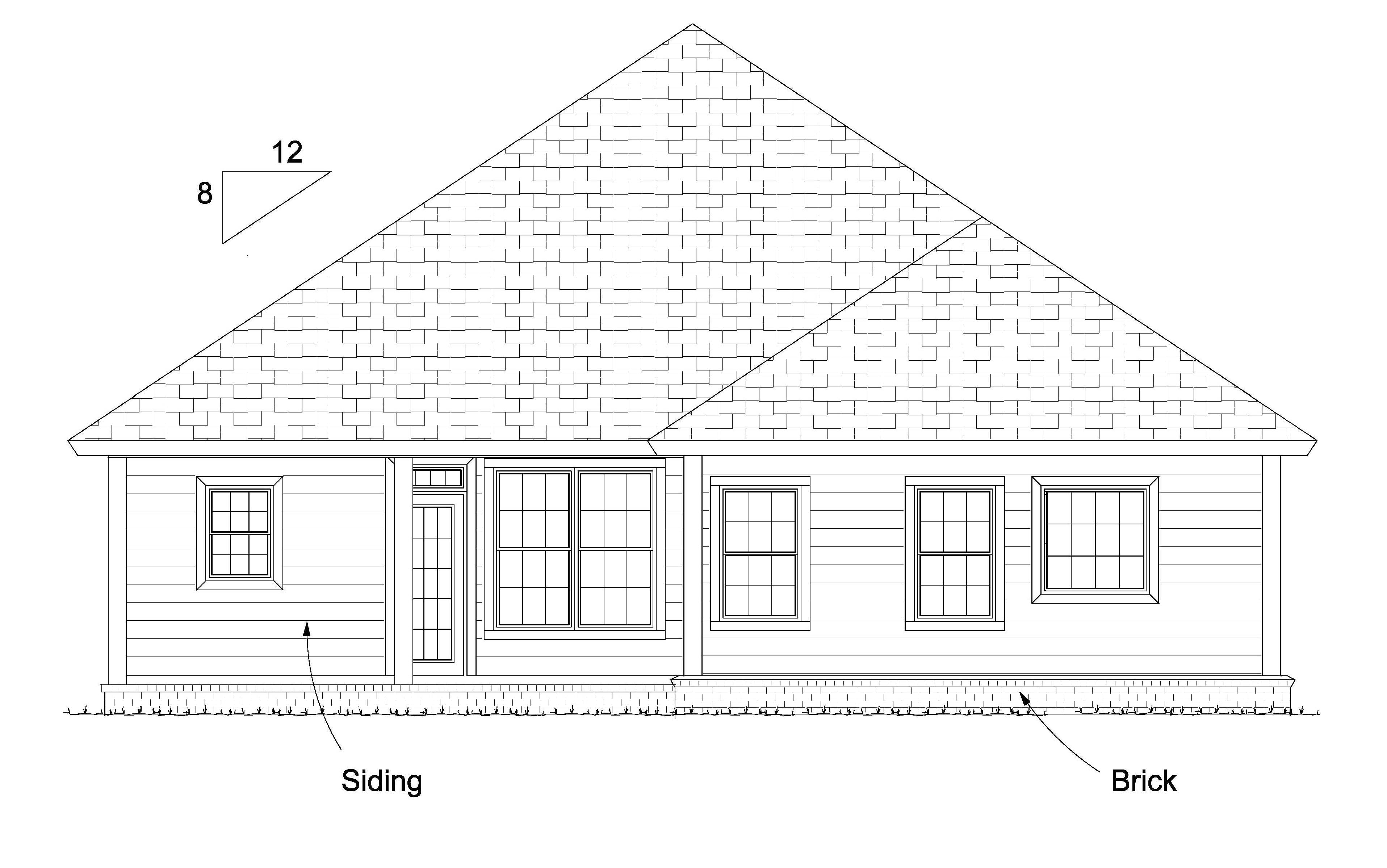 Home Plan Rear Elevation of this 3-Bedroom,1598 Sq Ft Plan -178-1231