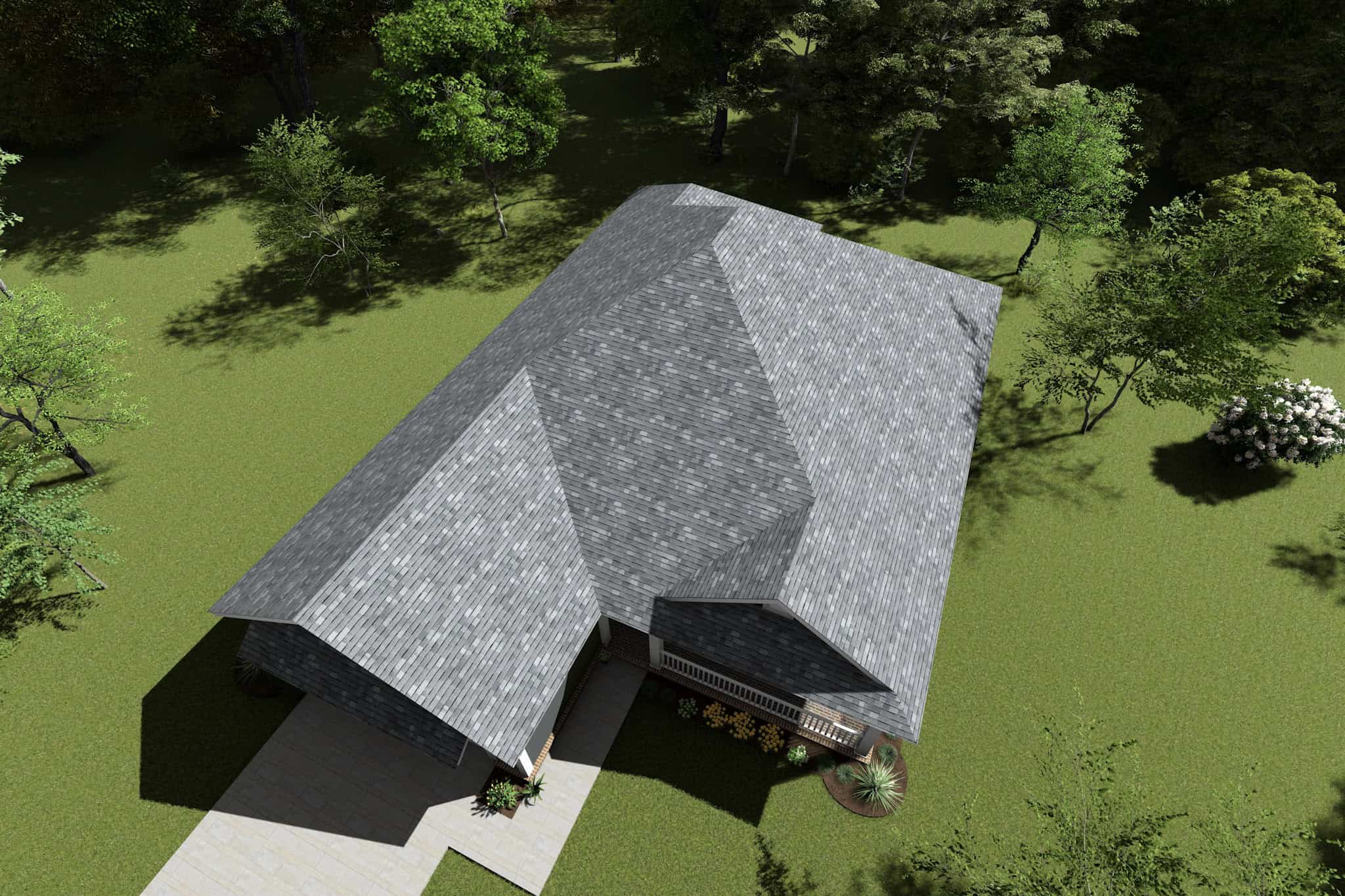 Aerial View of this 3-Bedroom,1598 Sq Ft Plan -178-1231