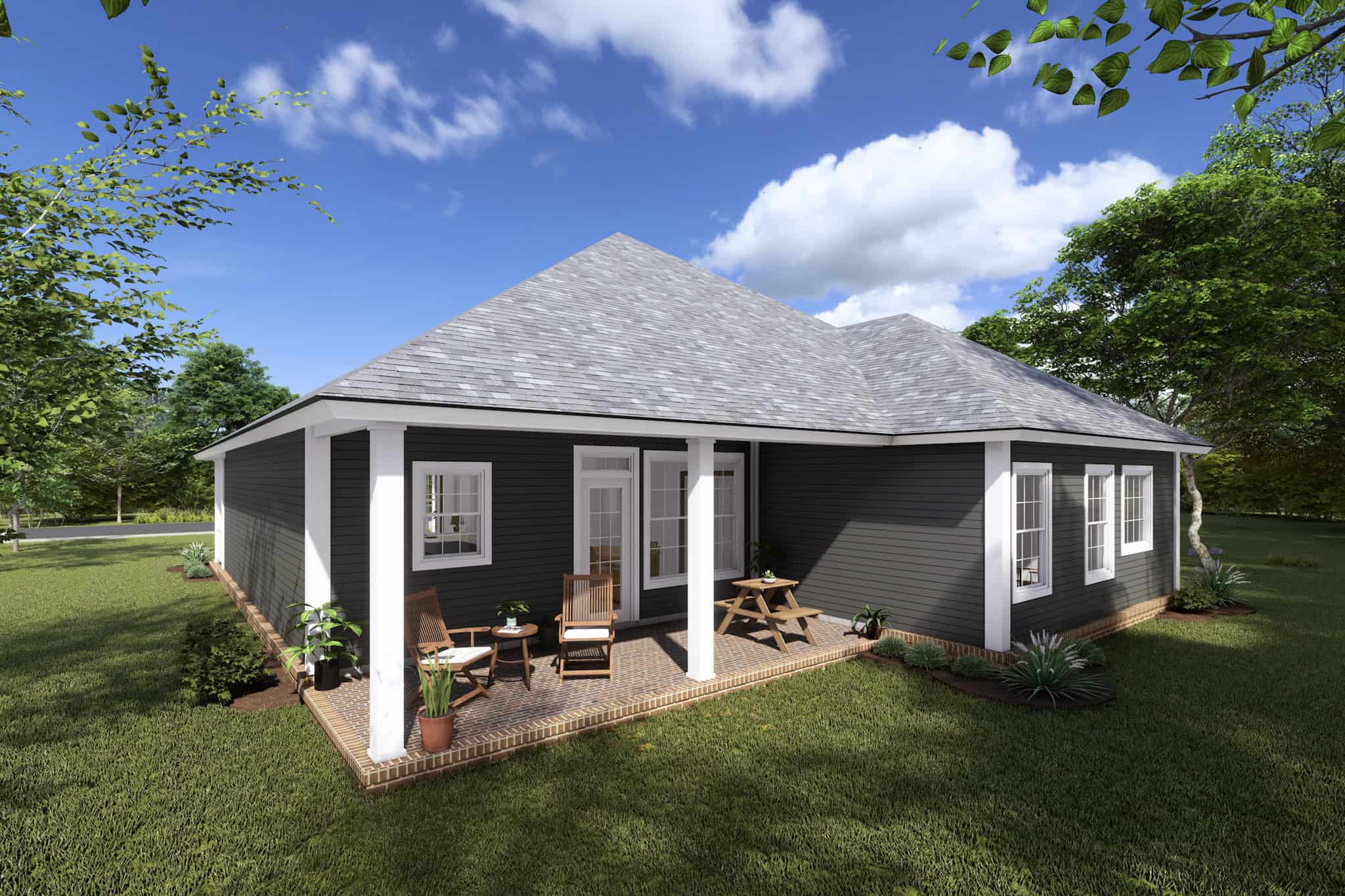 Rear View of this 3-Bedroom,1598 Sq Ft Plan -178-1231