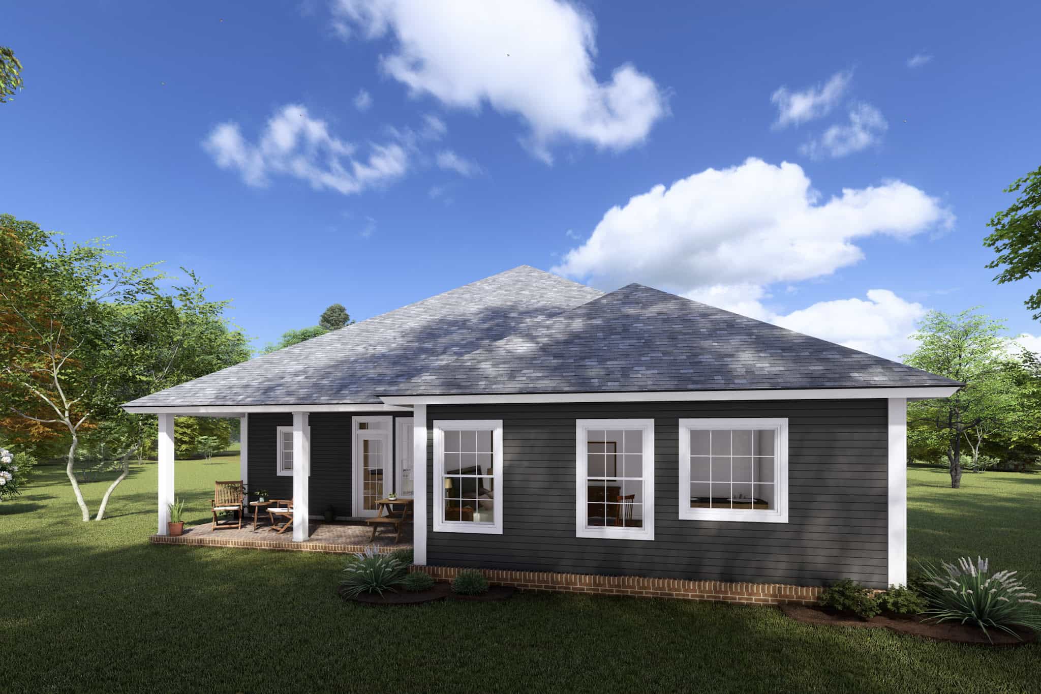 Rear View of this 3-Bedroom,1598 Sq Ft Plan -178-1231