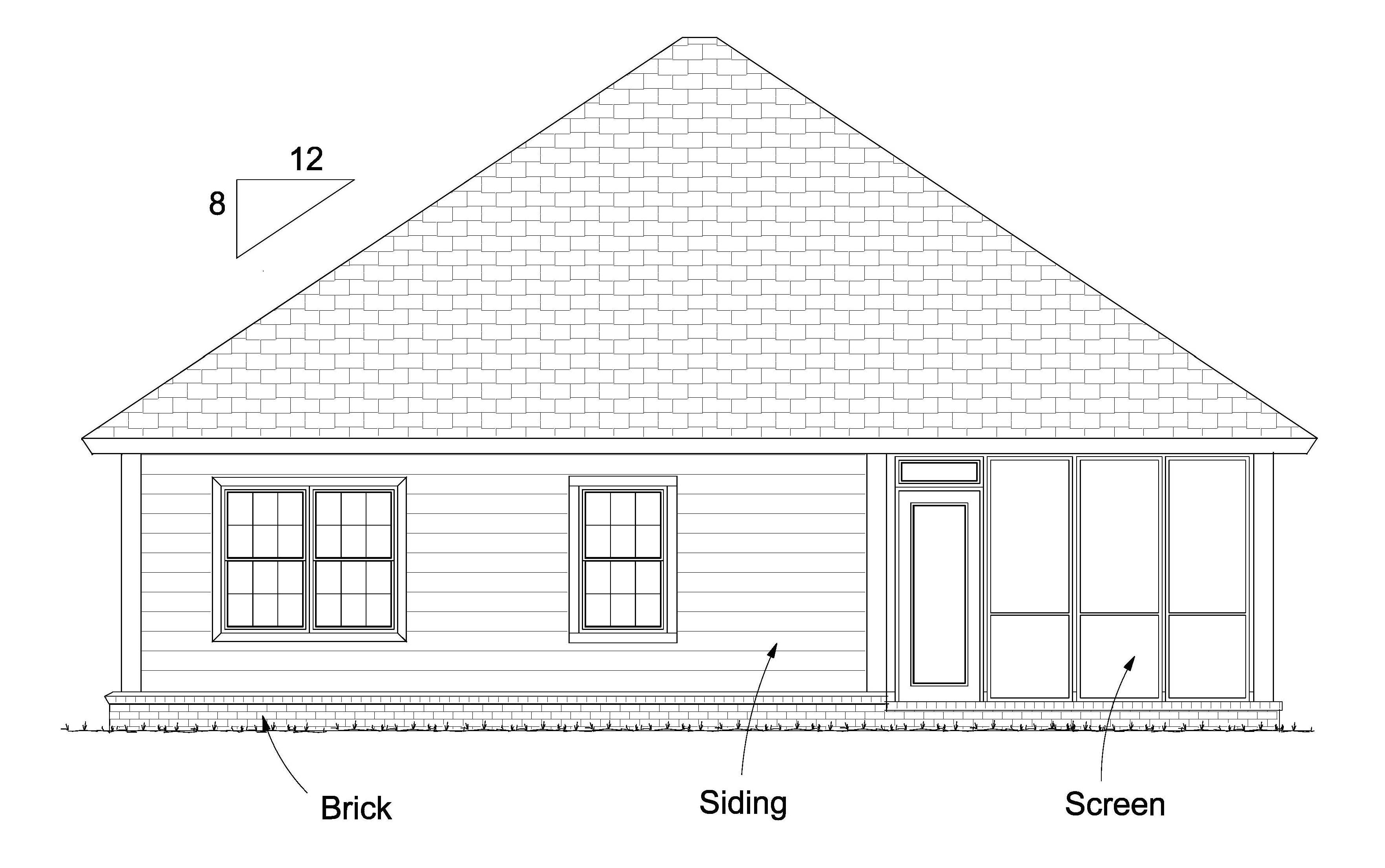 Home Plan Rear Elevation of this 3-Bedroom,1581 Sq Ft Plan -178-1234