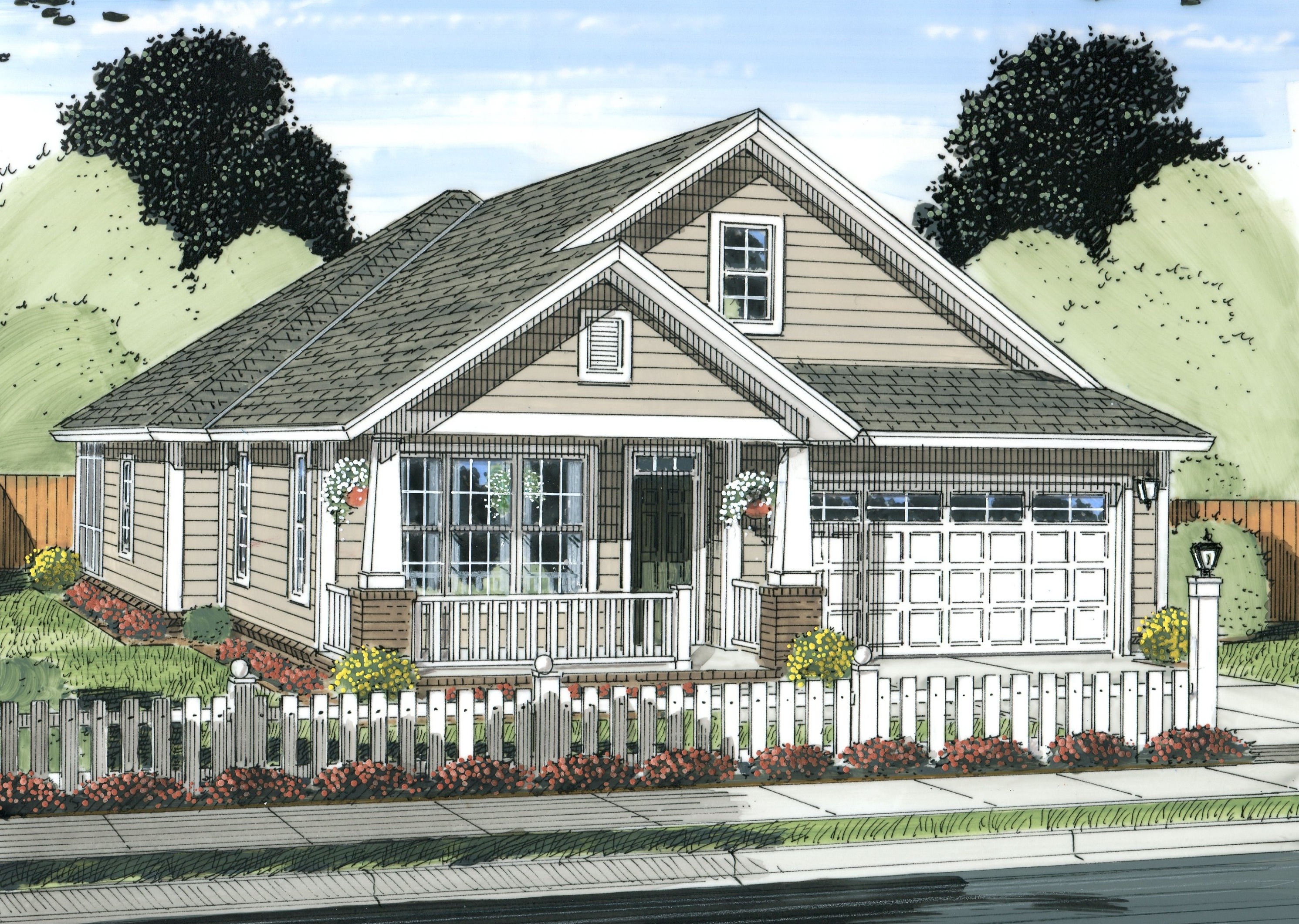 Front elevation of Cottage home (ThePlanCollection: House Plan #178-1234)