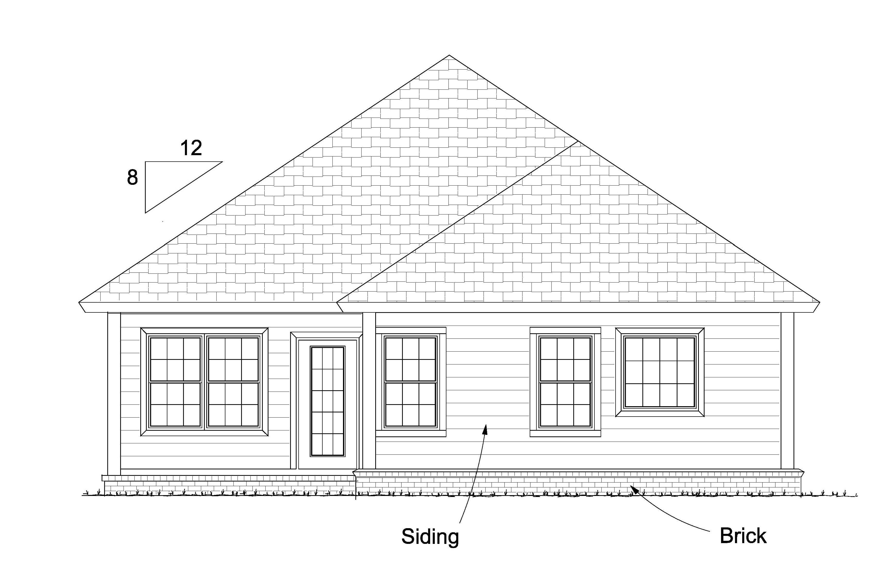 Home Plan Rear Elevation of this 3-Bedroom,1491 Sq Ft Plan -178-1235