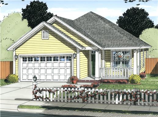 Front View of this 3-Bedroom, 1491 Sq Ft Plan - 178-1235