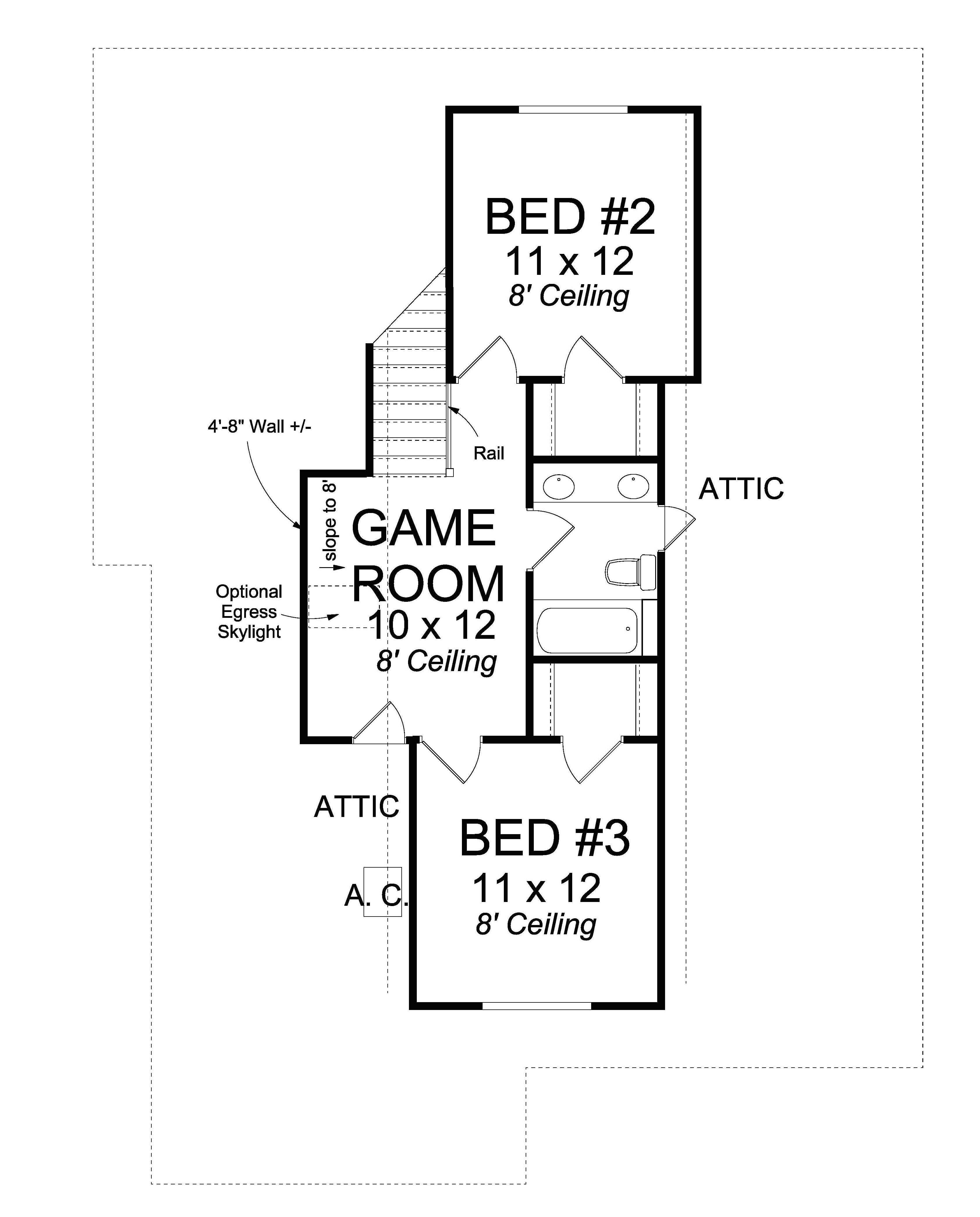 Floor Plan Second Story of Cottage Plan #178-1236