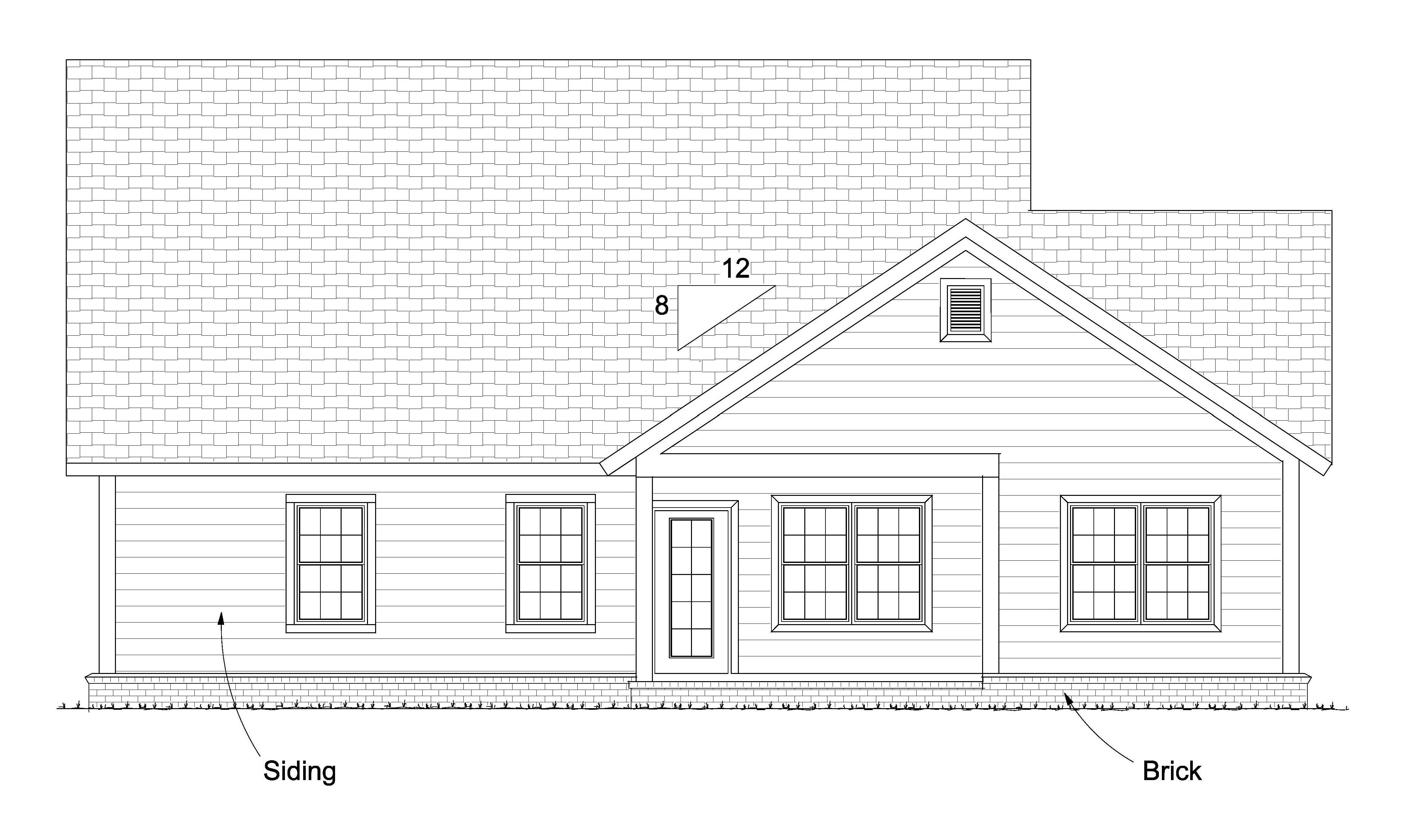 Home Plan Rear Elevation of this 3-Bedroom,1570 Sq Ft Plan -178-1237