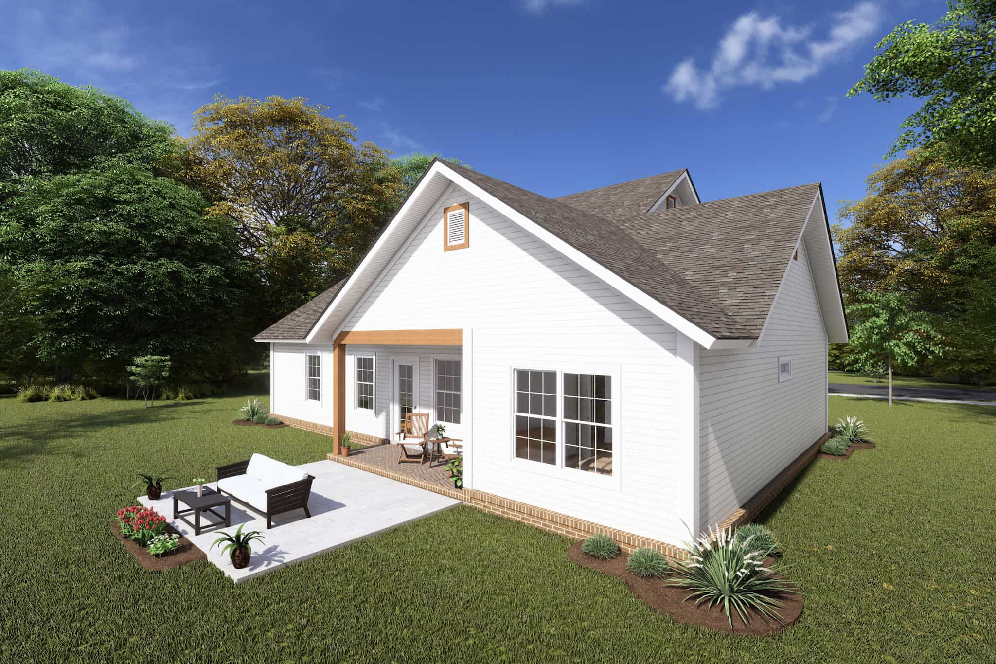 Rear View of this 3-Bedroom,1570 Sq Ft Plan -178-1237