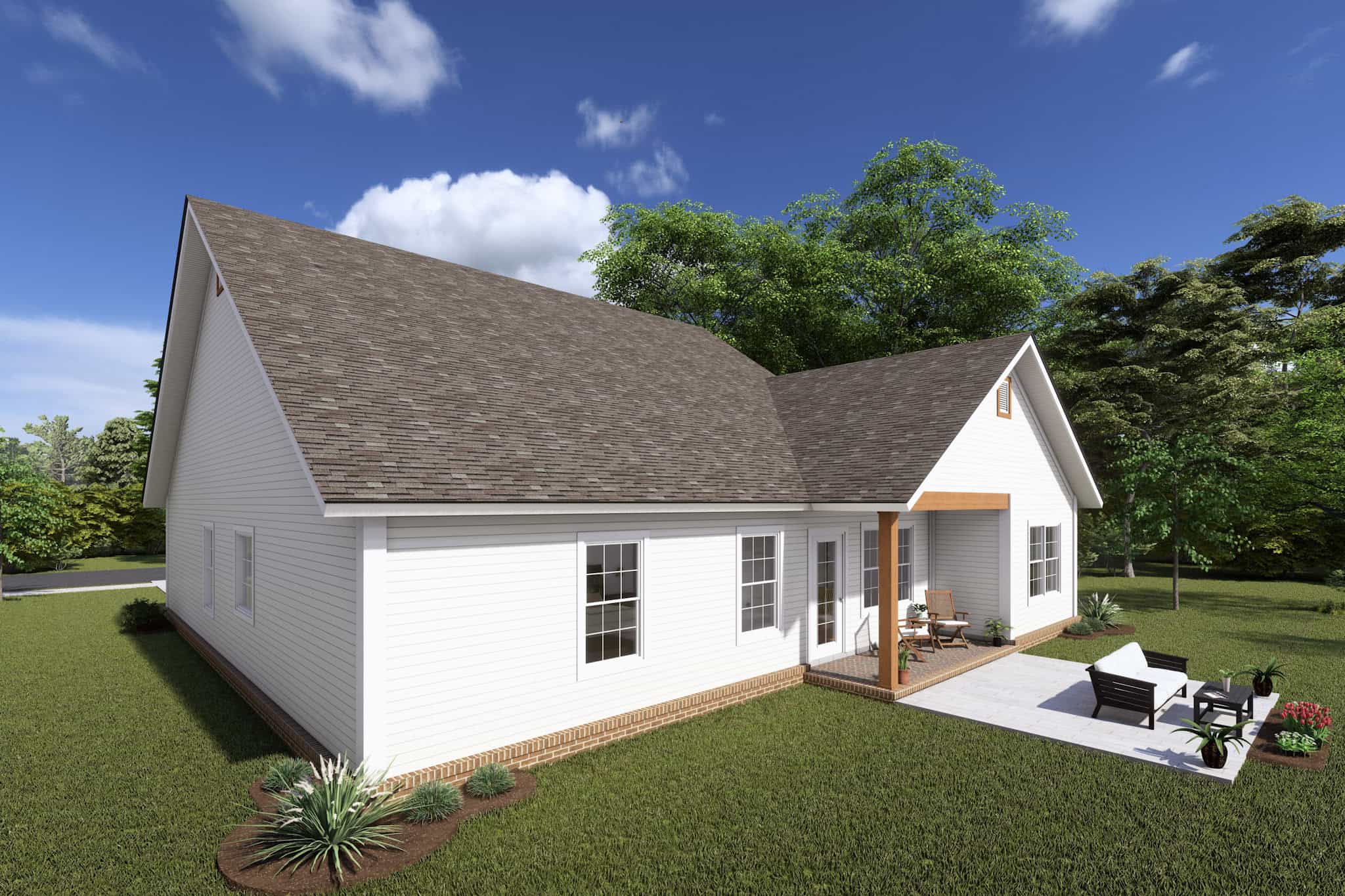 Rear View of this 3-Bedroom,1570 Sq Ft Plan -178-1237