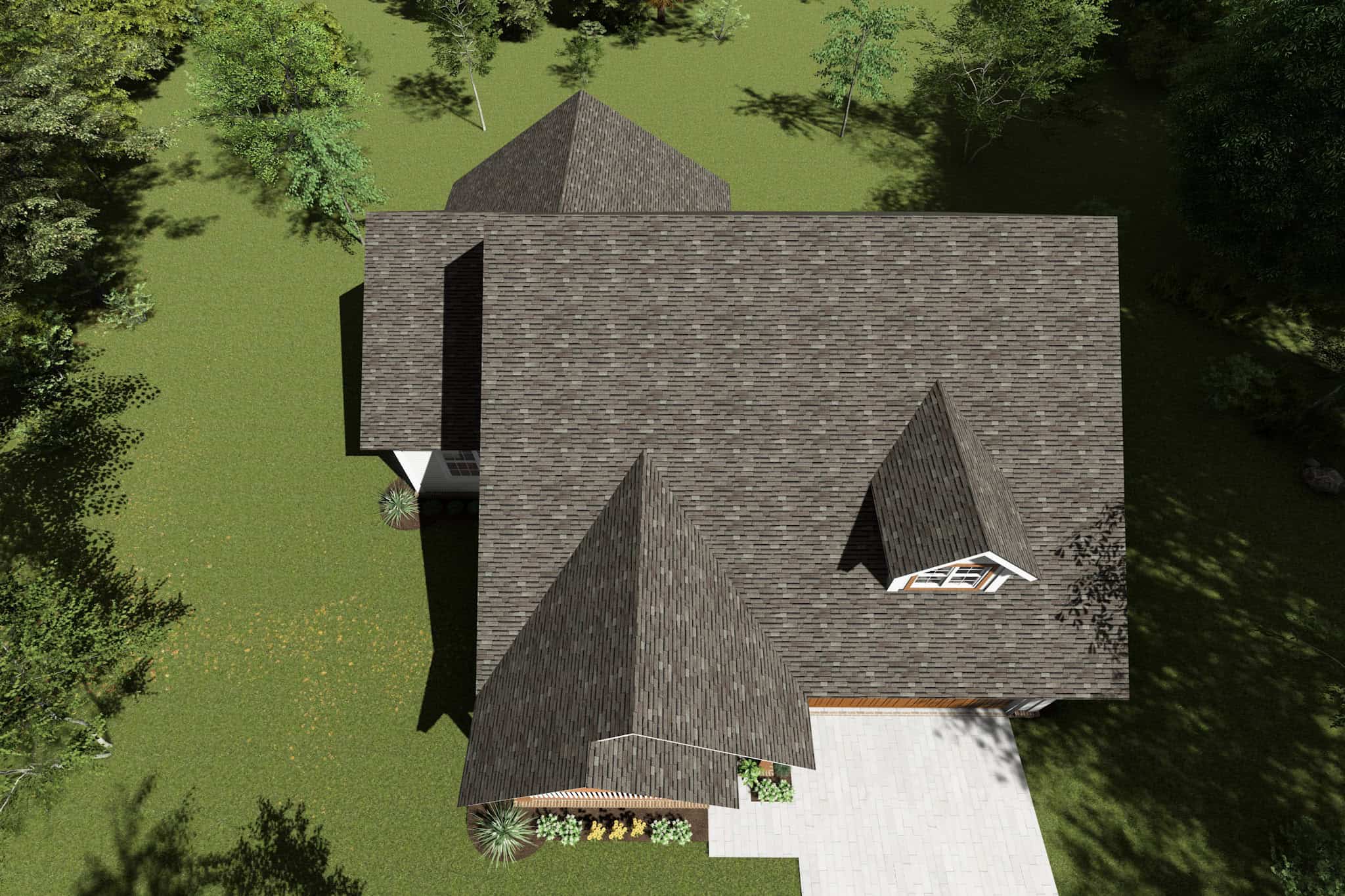 Aerial View of this 3-Bedroom,1570 Sq Ft Plan -178-1237